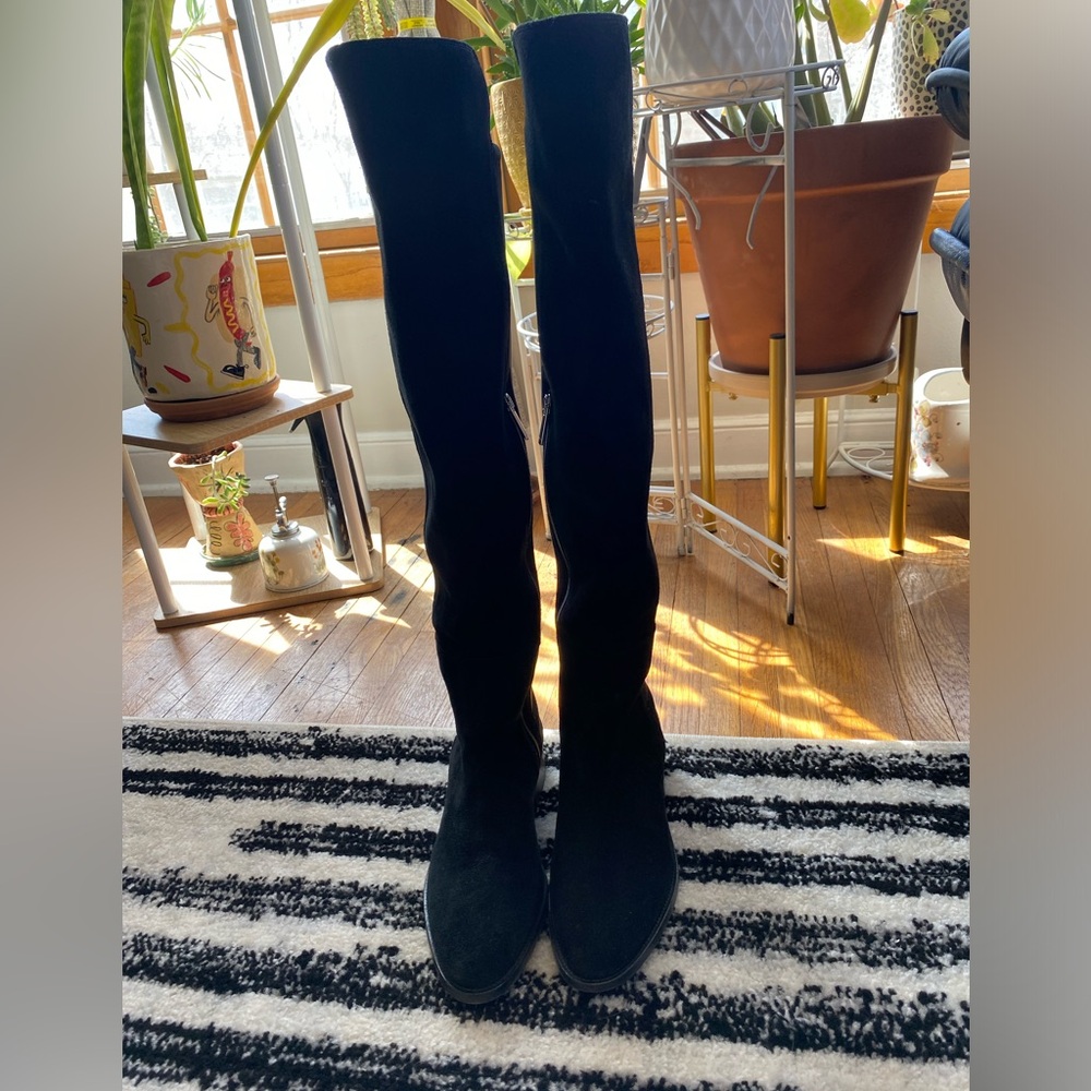 Aquatalia Black Suede Over-the-Knee Boots size 8